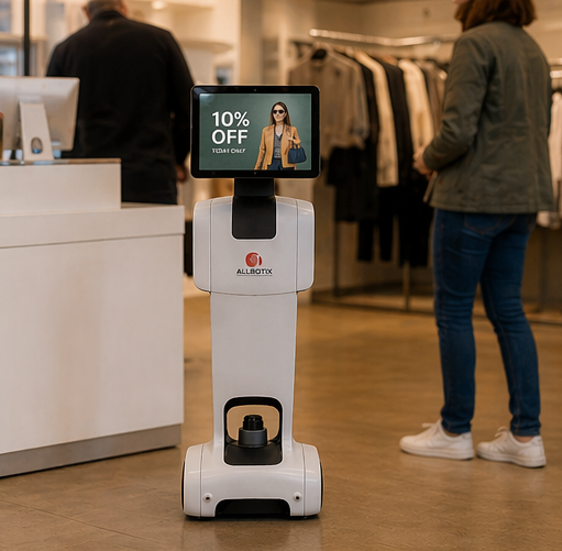 AI Receptionist Robot display unit