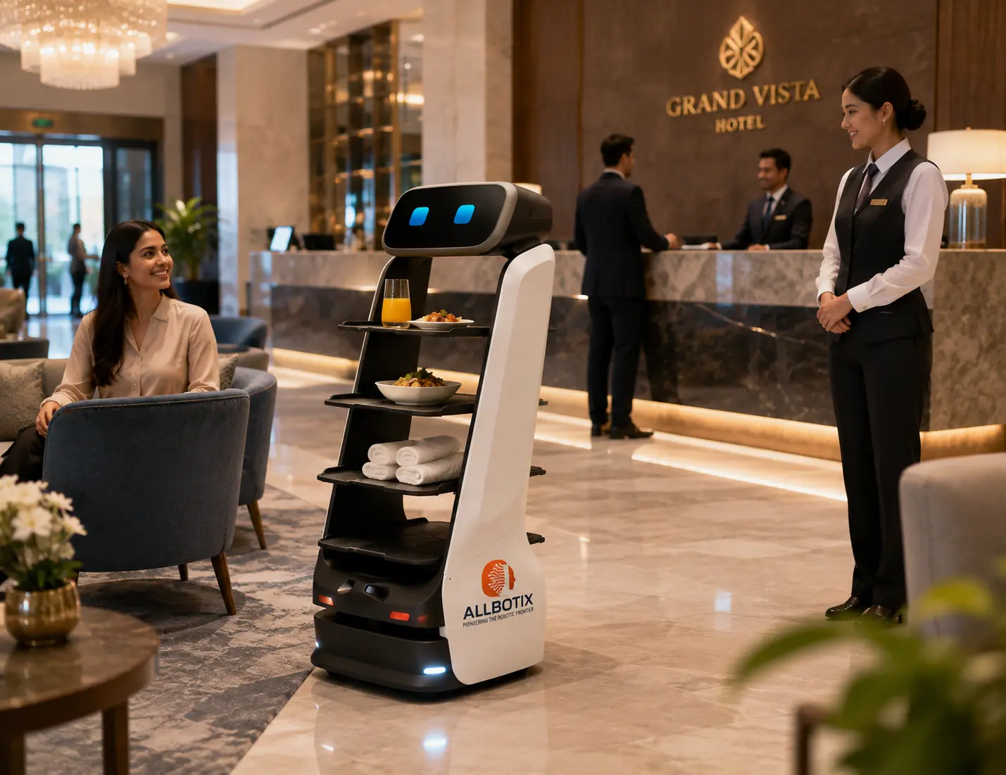 Serving robot AI voice interaction system